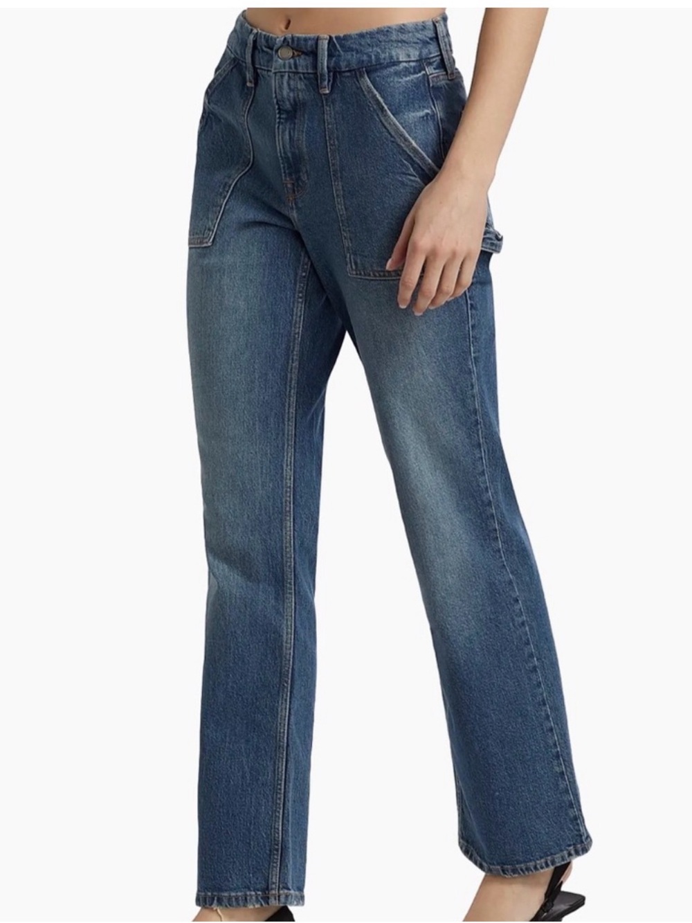 Good American mid rise good icon straight carpenter pants